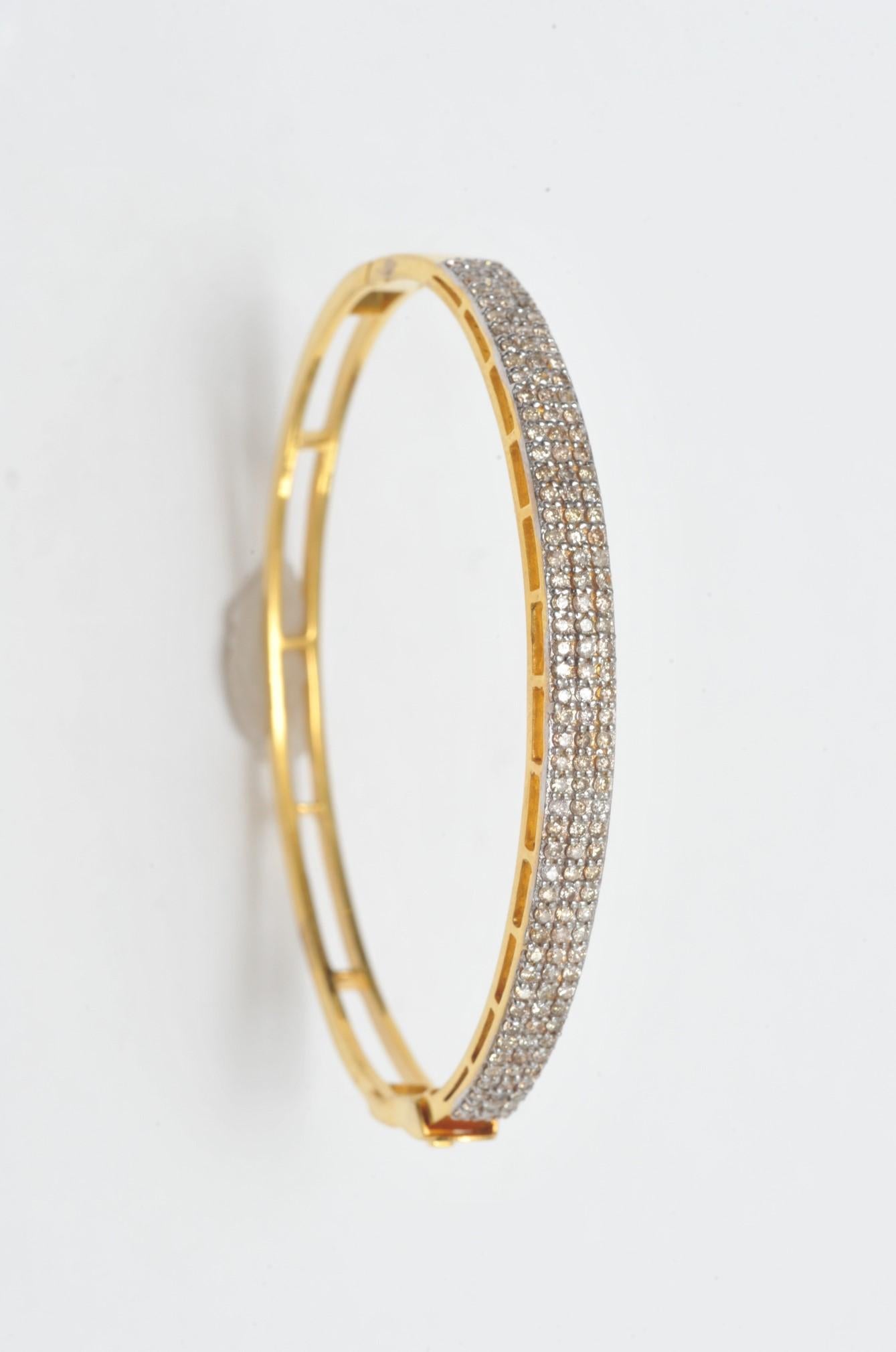 Women's or Men's 22 Karat Gold and Diamond Bracelet
