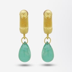 22 Karat Gold and Emerald Drop Earrings