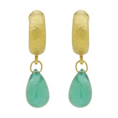 22 Karat Gold and Emerald Drop Earrings