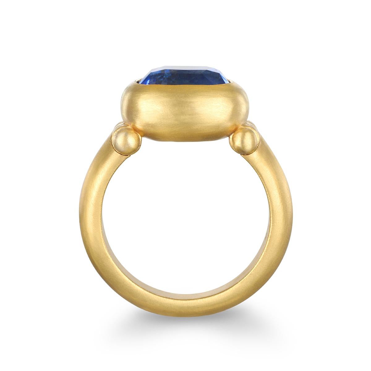 22 Karat Gold Ceylon Saphir Ring (Cabochon) im Angebot