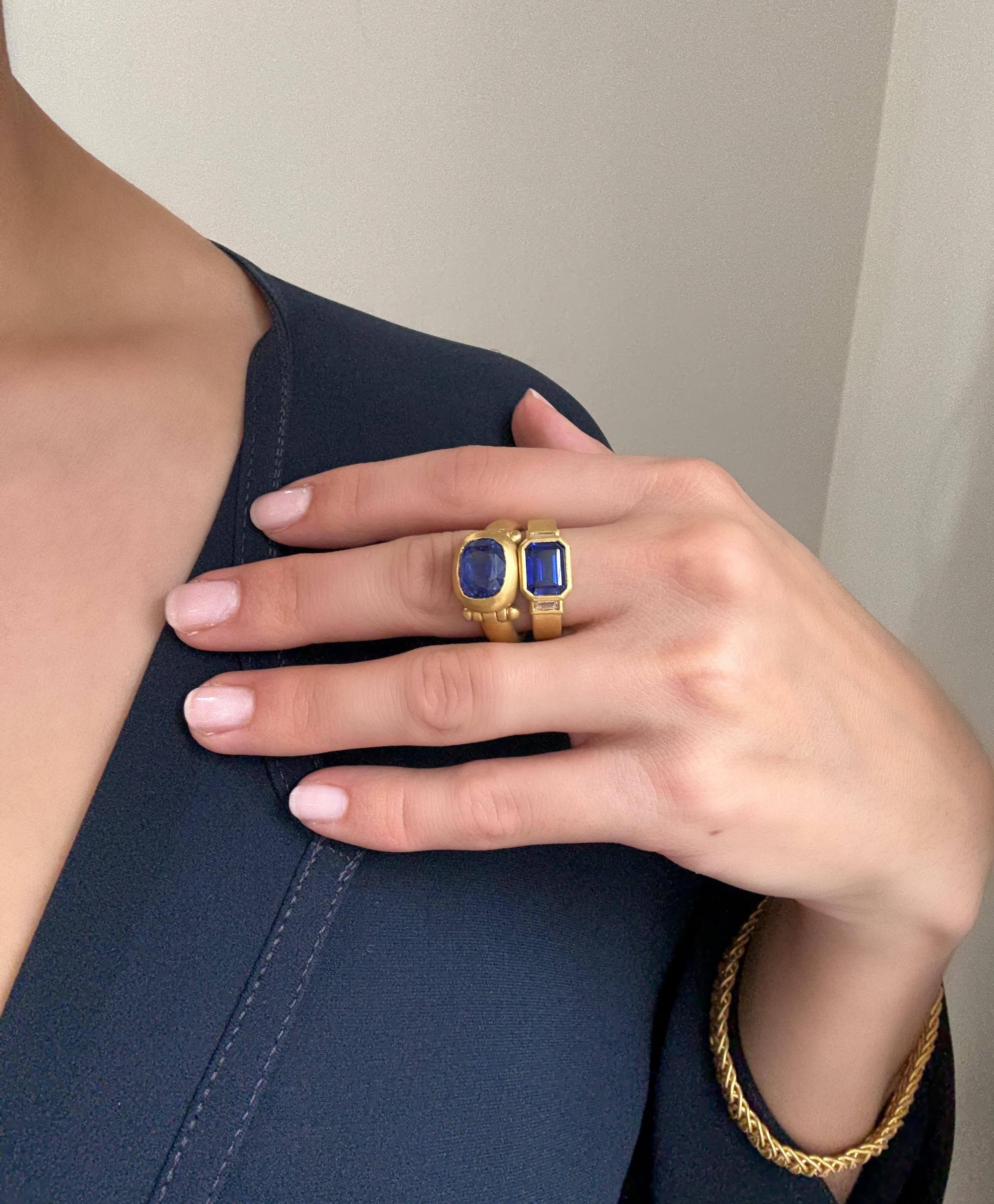 22 Karat Gold Ceylon Saphir Ring im Zustand „Neu“ im Angebot in Darien, CT