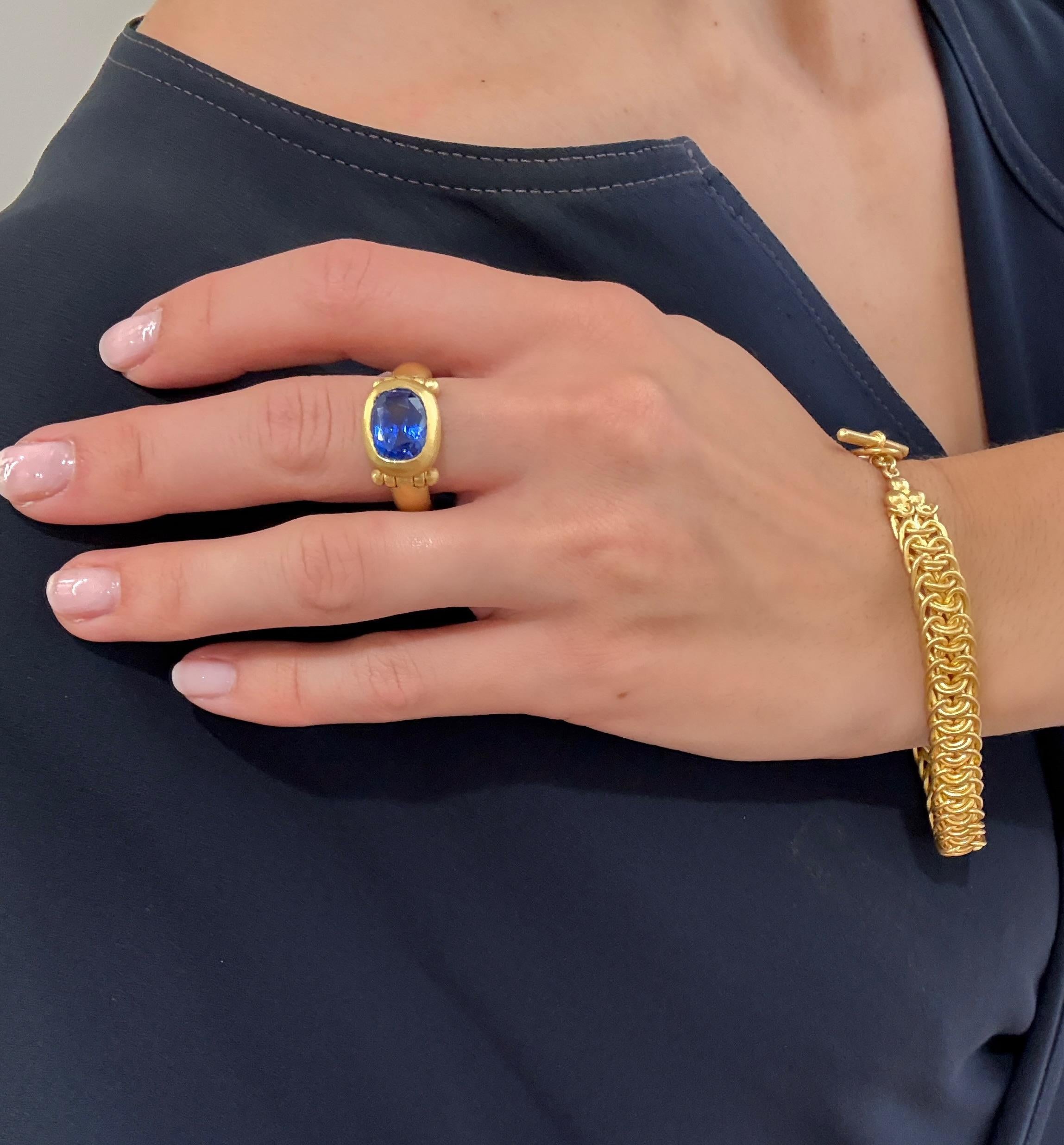 22 Karat Gold Ceylon Saphir Ring für Damen oder Herren im Angebot