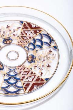 22-Karat Gold Chinoiserie Themed Hors d'oeuvre Platter, circa 1960s