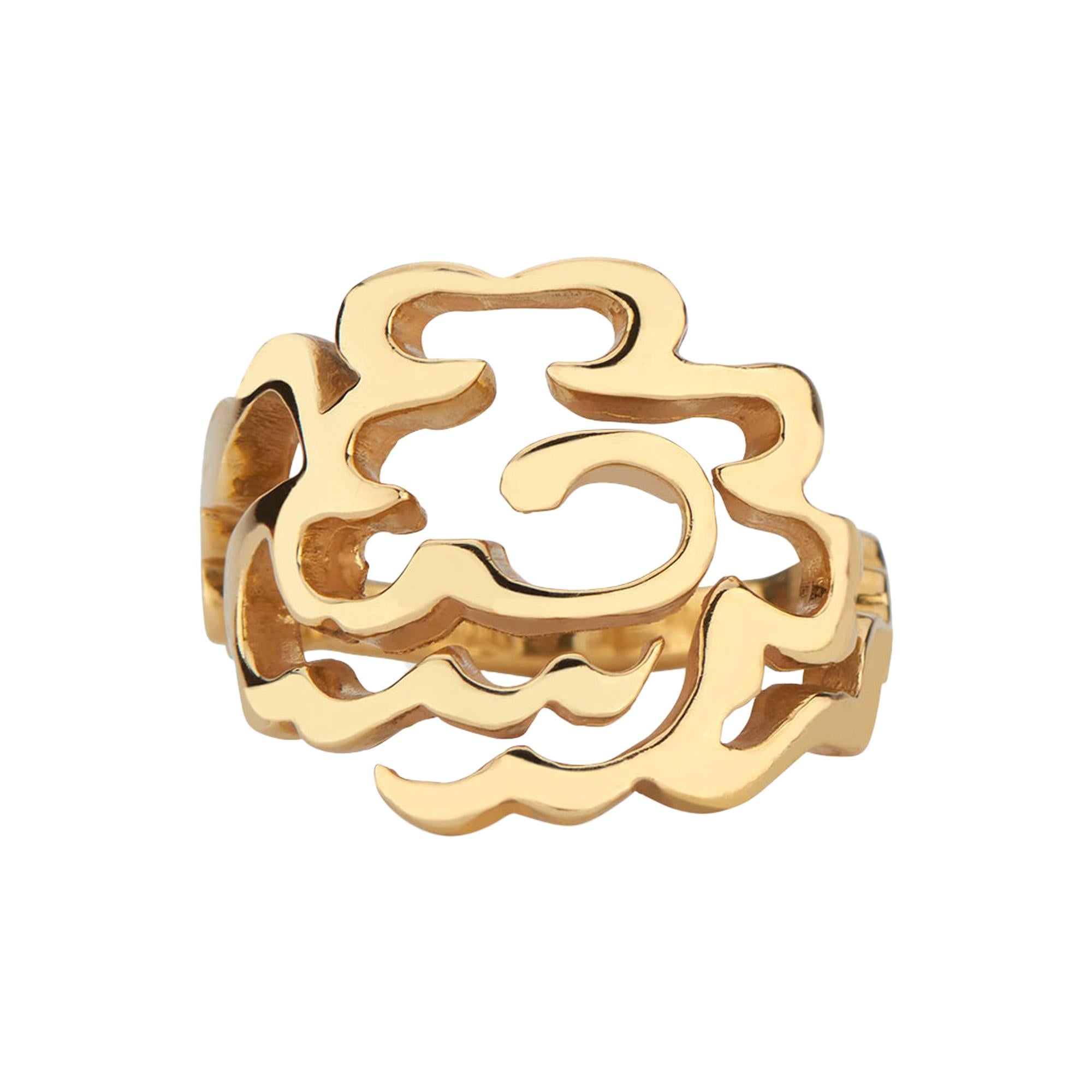 22 Karat Gold Cloud Motif Ring For Sale