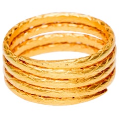 Retro 22 Karat Gold Coil Band Ring
