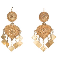 Orecchini pendenti in oro 22 carati, India