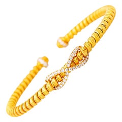 22 Karat Gold Diamond Flexible Infinity Cuff Bracelet