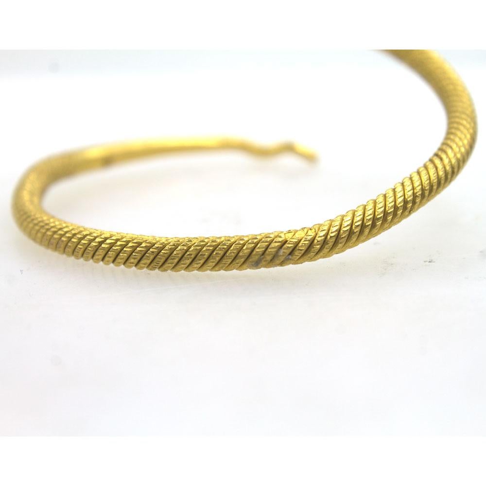 Victorian 22 Karat Gold Diamond Ruby Coil Snake Bracelet