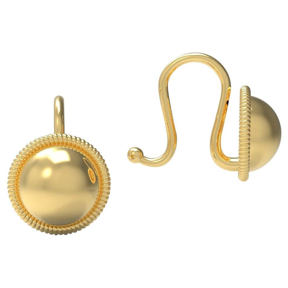22 Karat Gold Dome Earrings by Romae Jewelry Inspired by an Ancient Roman Design
