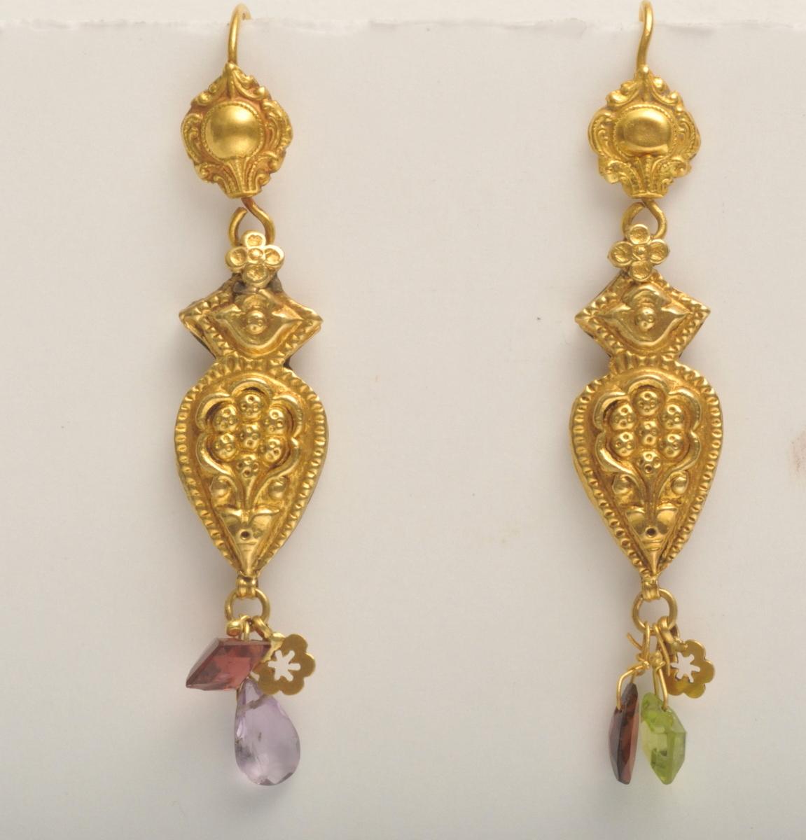 semi precious drop earrings