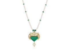 22 Karat Gold, Emerald and Diamond pendant, Indian Maharaja jewellery