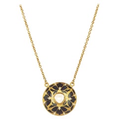 22 Karat Gold, Enamel and Diamond Charm Necklace