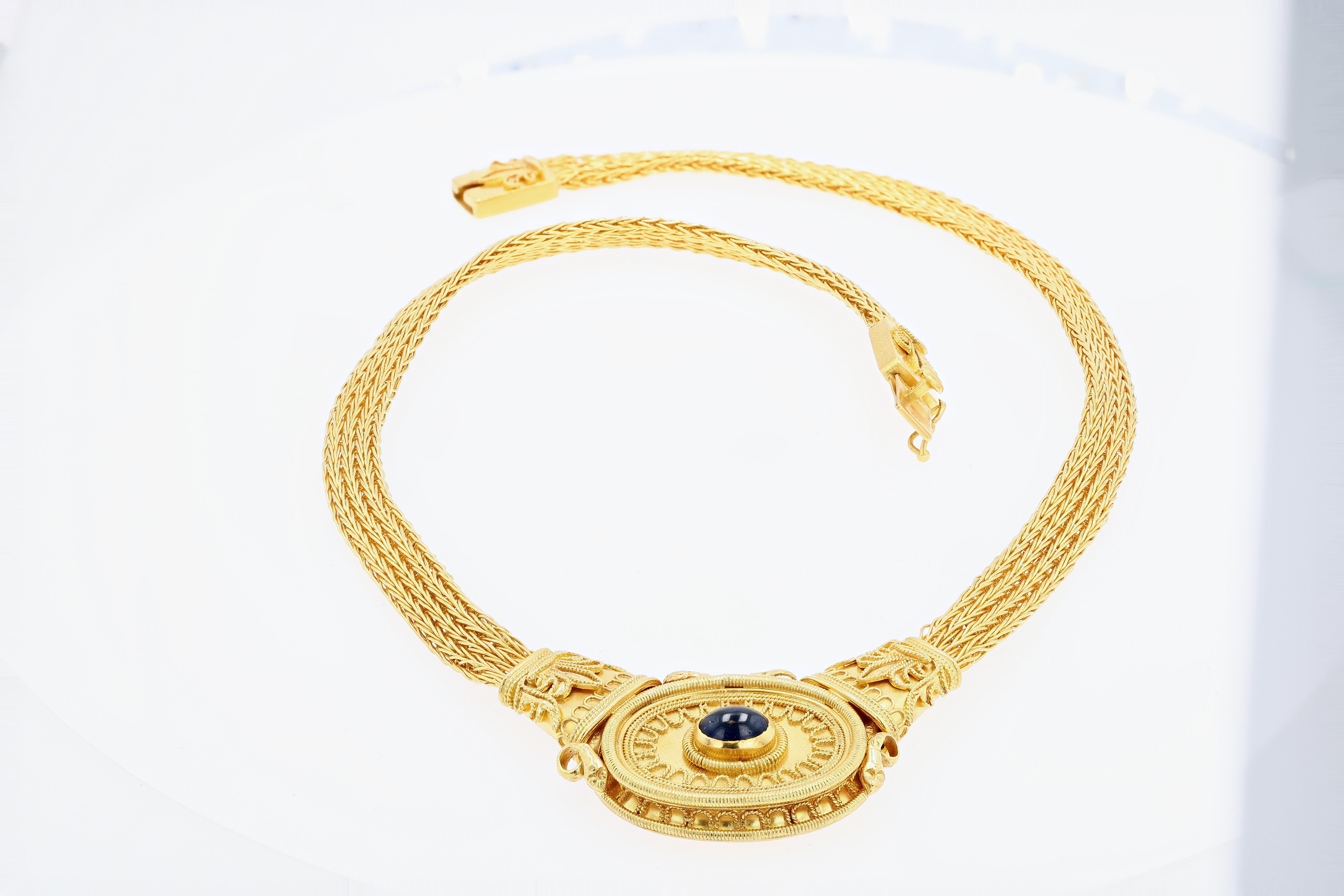 22 Karat Gold Etruscan Revival Necklace From The Metropolitan Museum of Art In Excellent Condition For Sale In Princeton, NJ