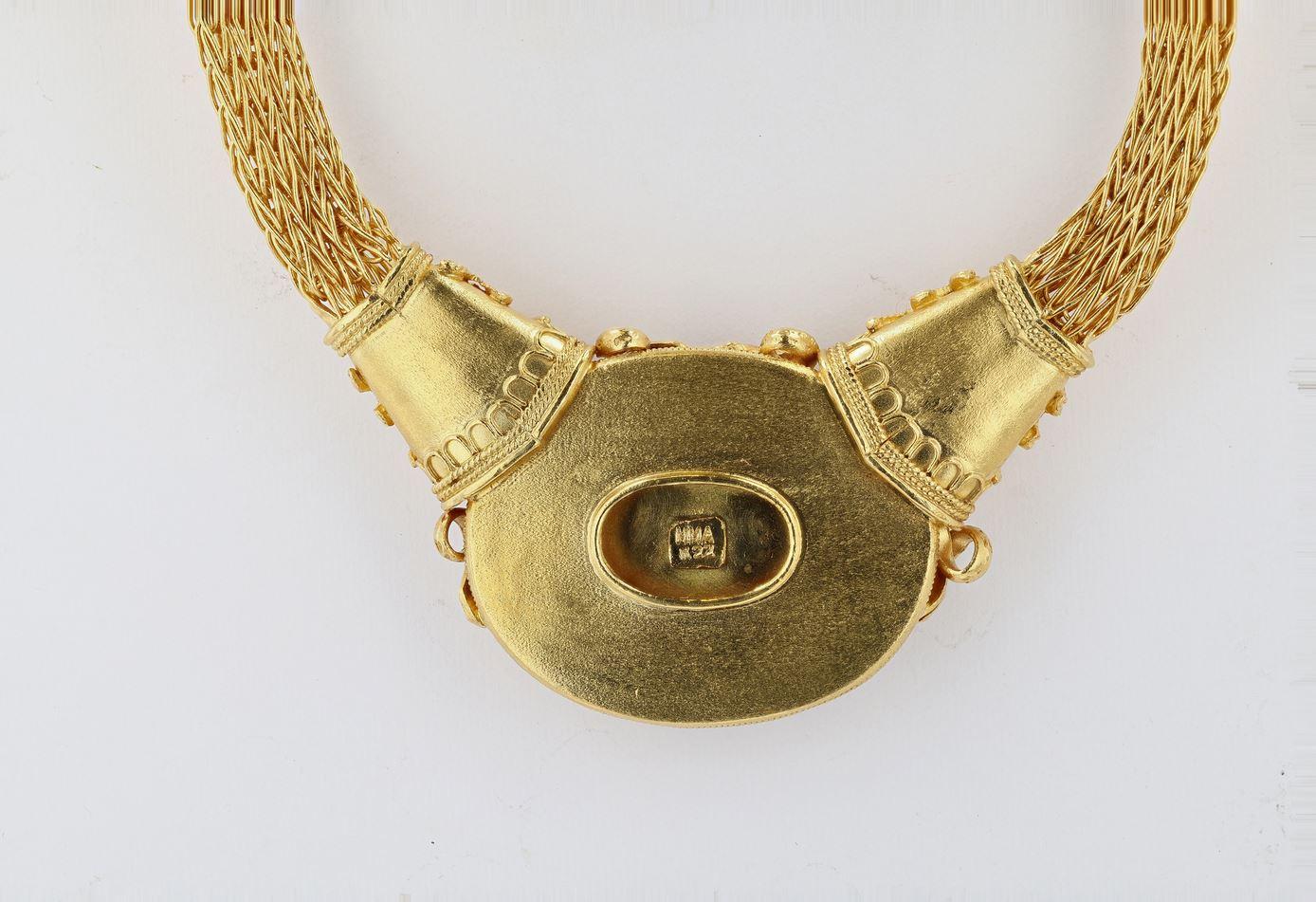 Women's or Men's 22 Karat Gold Etruscan Revival Necklace From The Metropolitan Museum of Art For Sale
