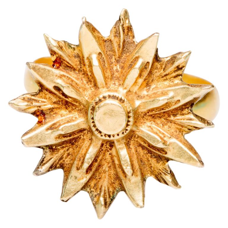 22 Karat Gold Flower Cocktail Ring For Sale