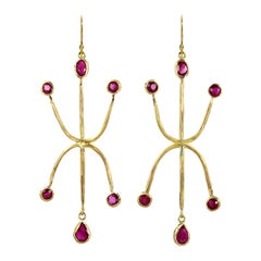 Margery Hirschey 22k Gold Gemfields Ethically Sourced Mozambique Ruby Earrings
