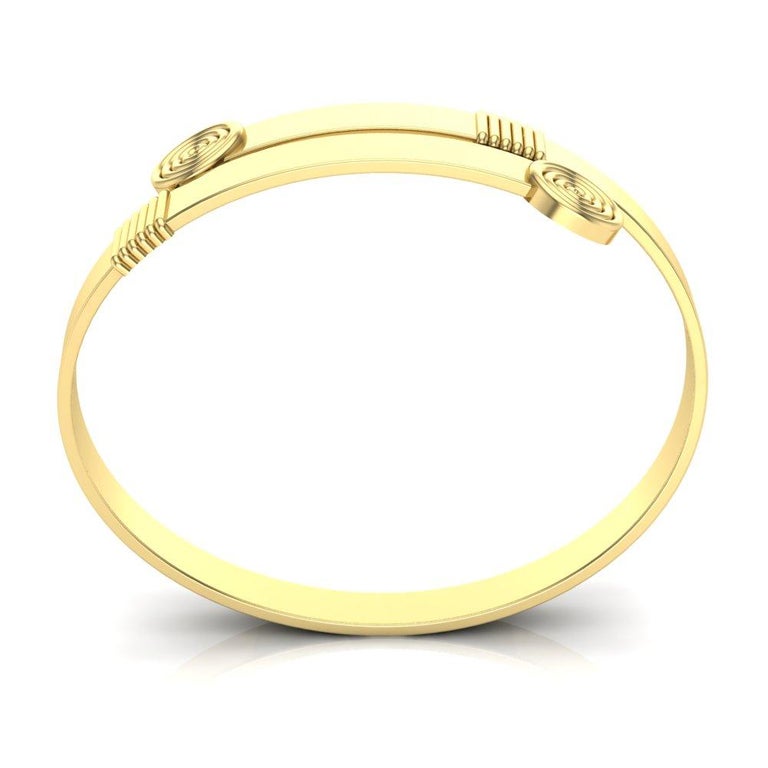 22 Karat Yellow Gold Geometric Bracelet by Romae Jewelry Inspired by an Ancient Roman Design. Our 