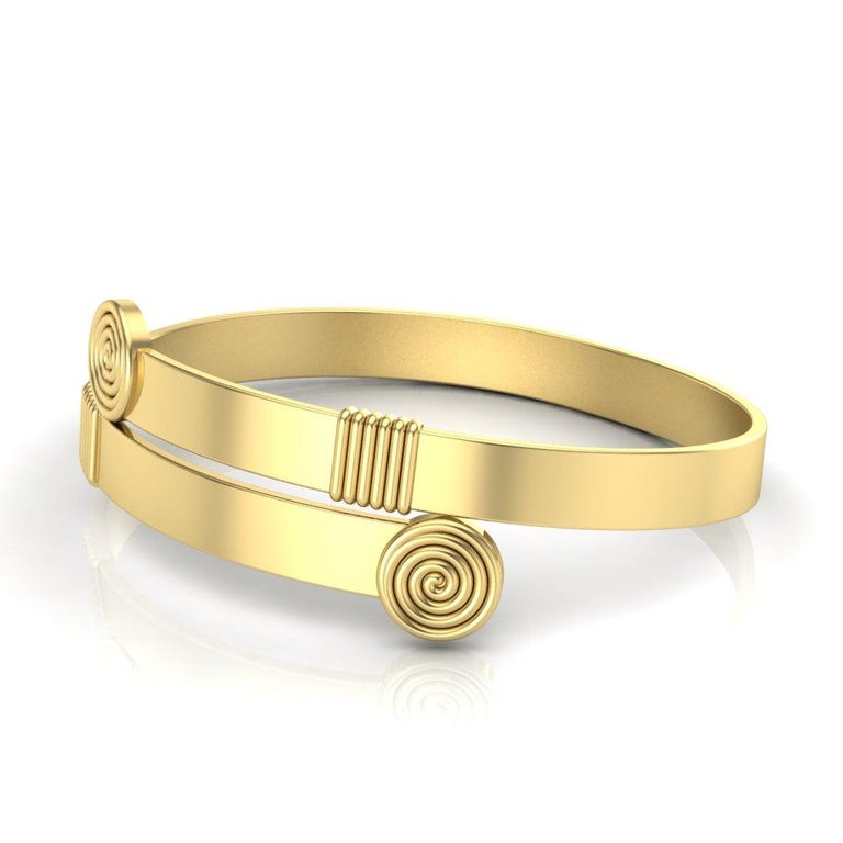 Classical Roman 22 Karat Gold Geometric Bracelet by Romae Jewelry Inspired by an Ancient Design For Sale