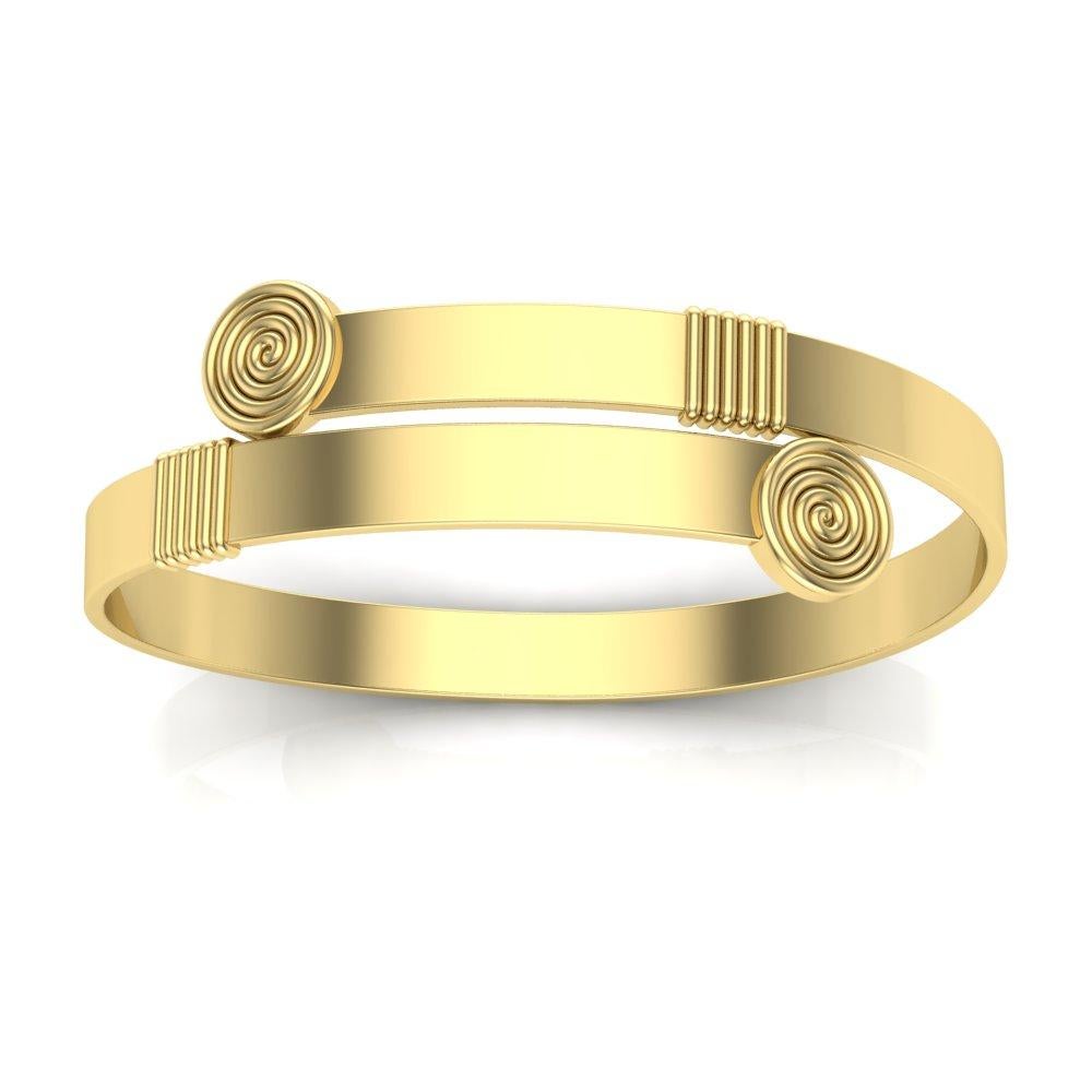 22 Karat Gold Geometric Bracelet by Romae Jewelry - Inspired by Ancient Designs In New Condition For Sale In Brooklyn, NY