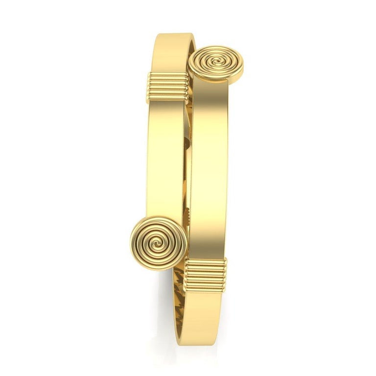 Women's or Men's 22 Karat Gold Geometric Bracelet by Romae Jewelry Inspired by an Ancient Design For Sale