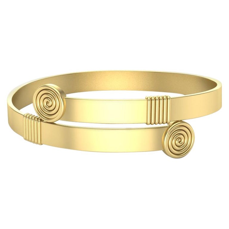22 Karat Gold Geometric Bracelet by Romae Jewelry Inspired by an Ancient Design For Sale