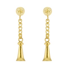 Gold Granulated Mini Bluebell Dangle Drop Earrings