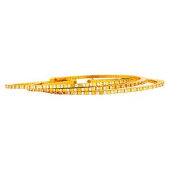 22 Karat Gold Handcrafted Cubic Flexible Bracelet