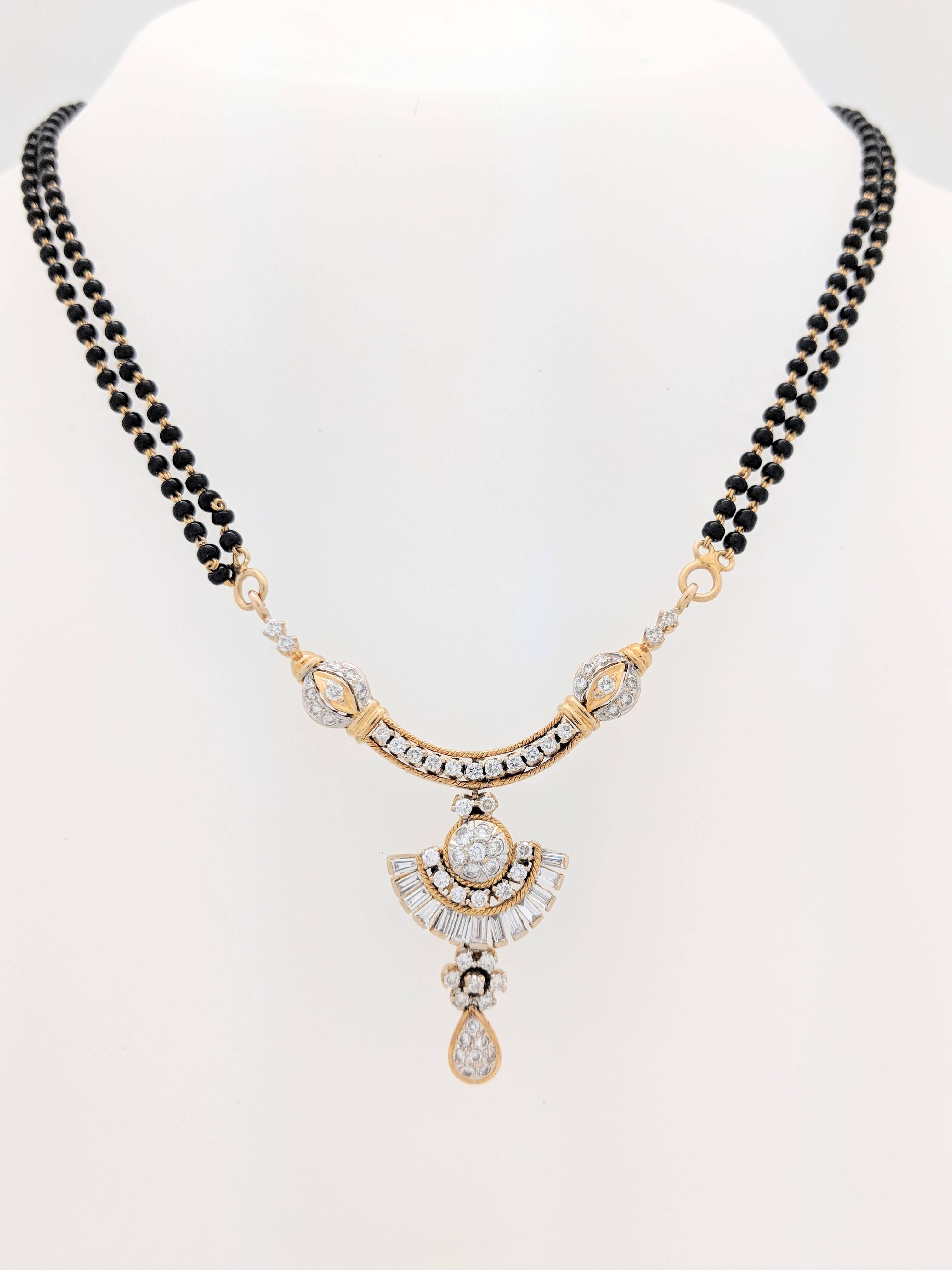 22K Yellow Gold Handmade Mangalsutra Necklace Indian Bridal Jewelry w/Diamonds

You are viewing a Beautiful Handmade Mangalsutra Necklace/Pendant. This is truly a stunning piece that any woman would love to add to their collection. This necklace is