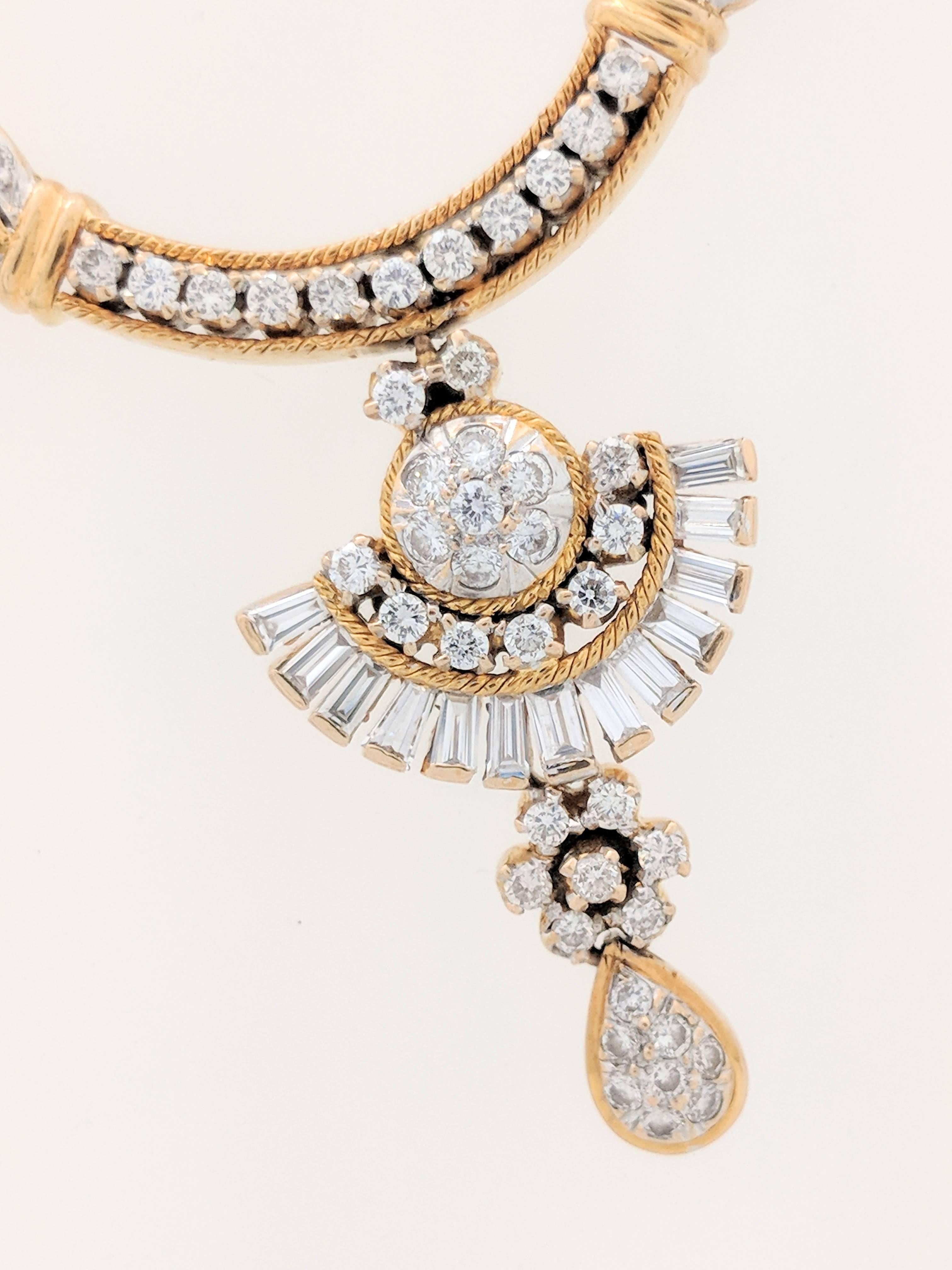 Round Cut 22 Karat Gold Handmade Mangalsutra Necklace Indian Bridal Jewelry with Diamonds