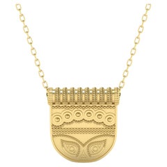 22 Karat Gold Mask Necklace by Romae Jewelry Inspired by an Ancient Design