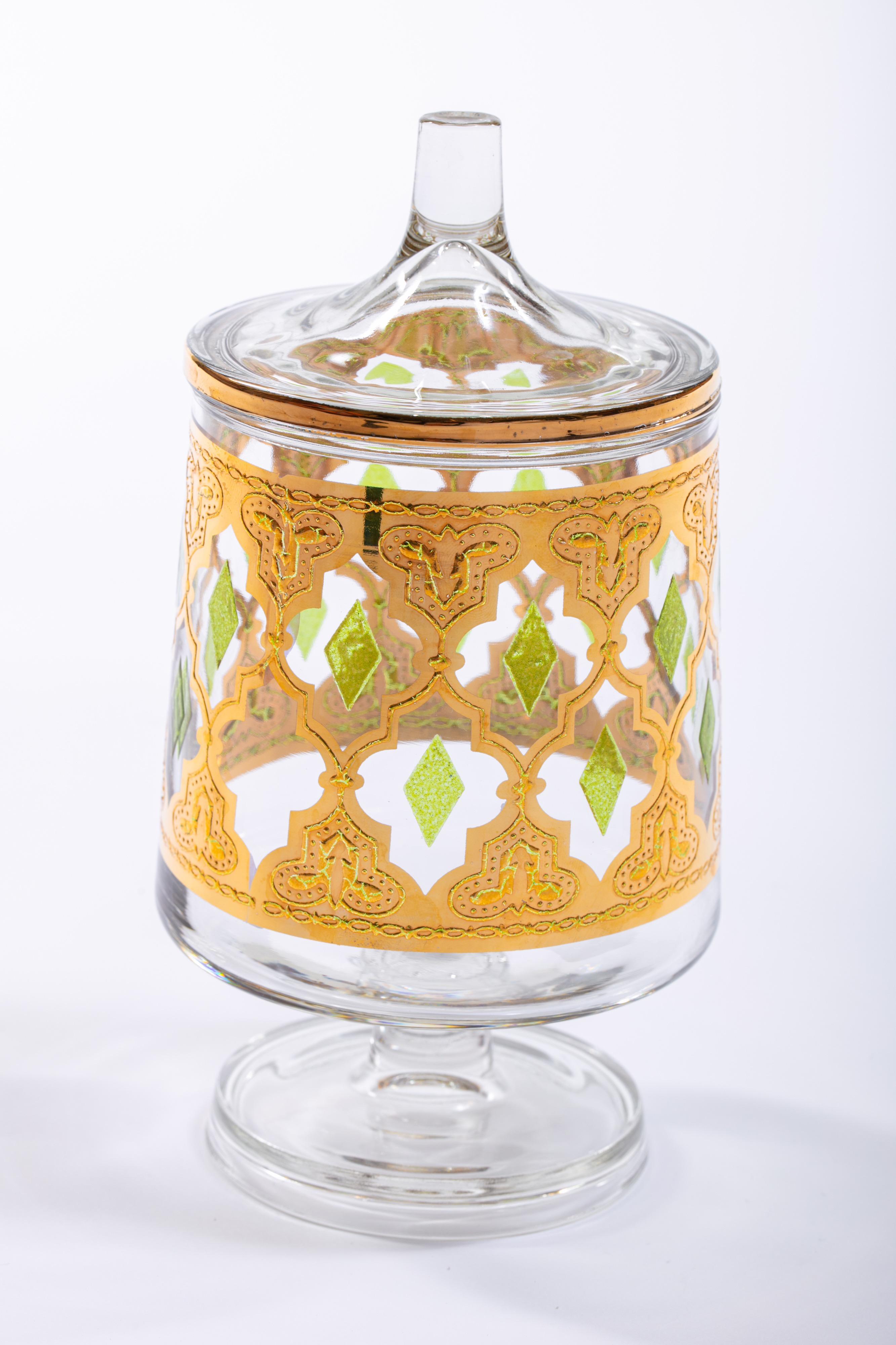 American 22-Karat Gold Moroccan Themed Jar Container, circa 1965