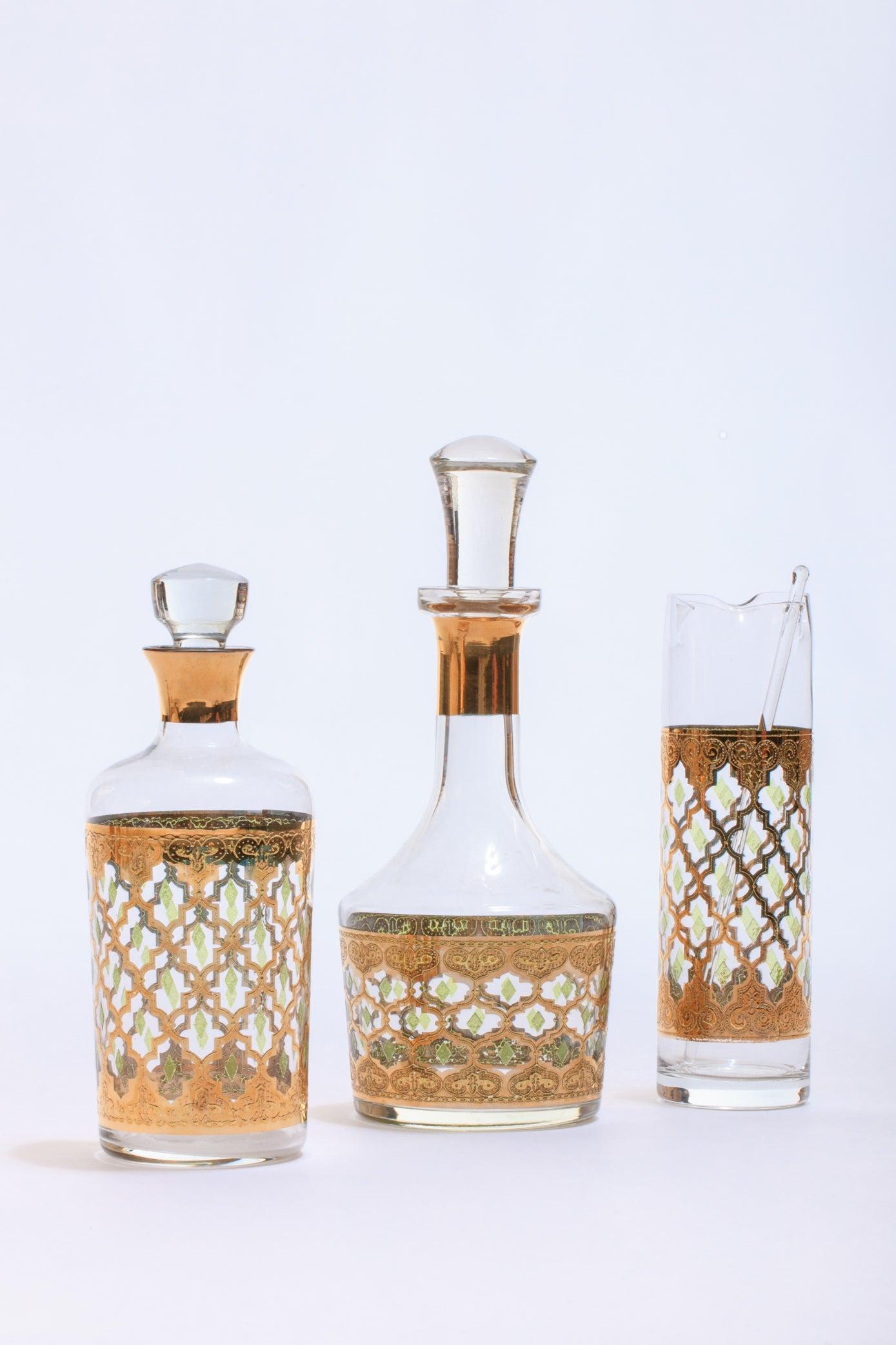 Beautiful Moroccan themed spirits or wine decanter. The decanter shows no wear and is in great condition. This style was showcased in the feature film 