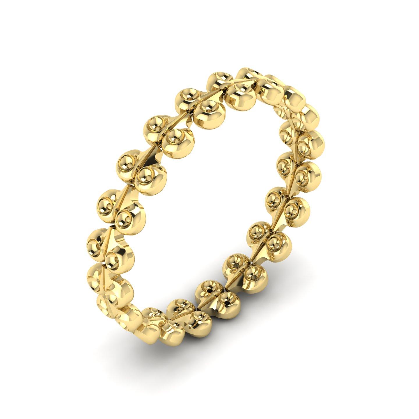 22 Karat Yellow Gold Mycenaean-Inspired Lily Flower Link Bracelet by ROMAE Jewelry. Our incredible 