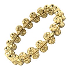 Pulsera de eslabones Flor de Lirio de oro de 22 quilates inspirada en Micenas
