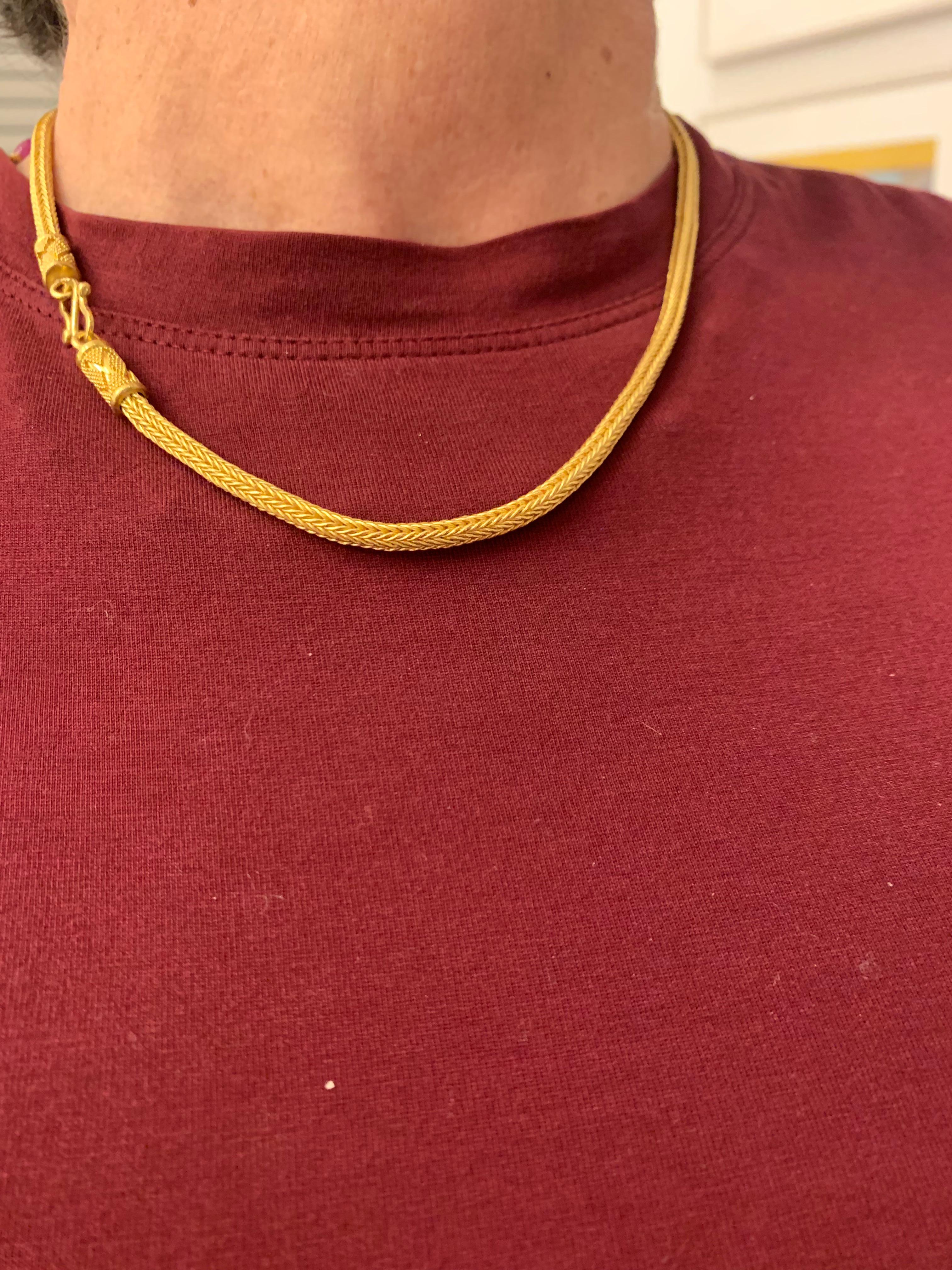 Women's or Men's 22 Karat Gold Necklace Chain Yellow Gold For Sale