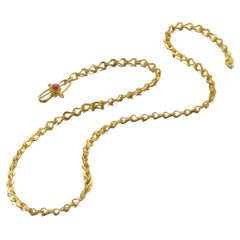 22 Karat Gold Planished Chain with Ruby Clasp