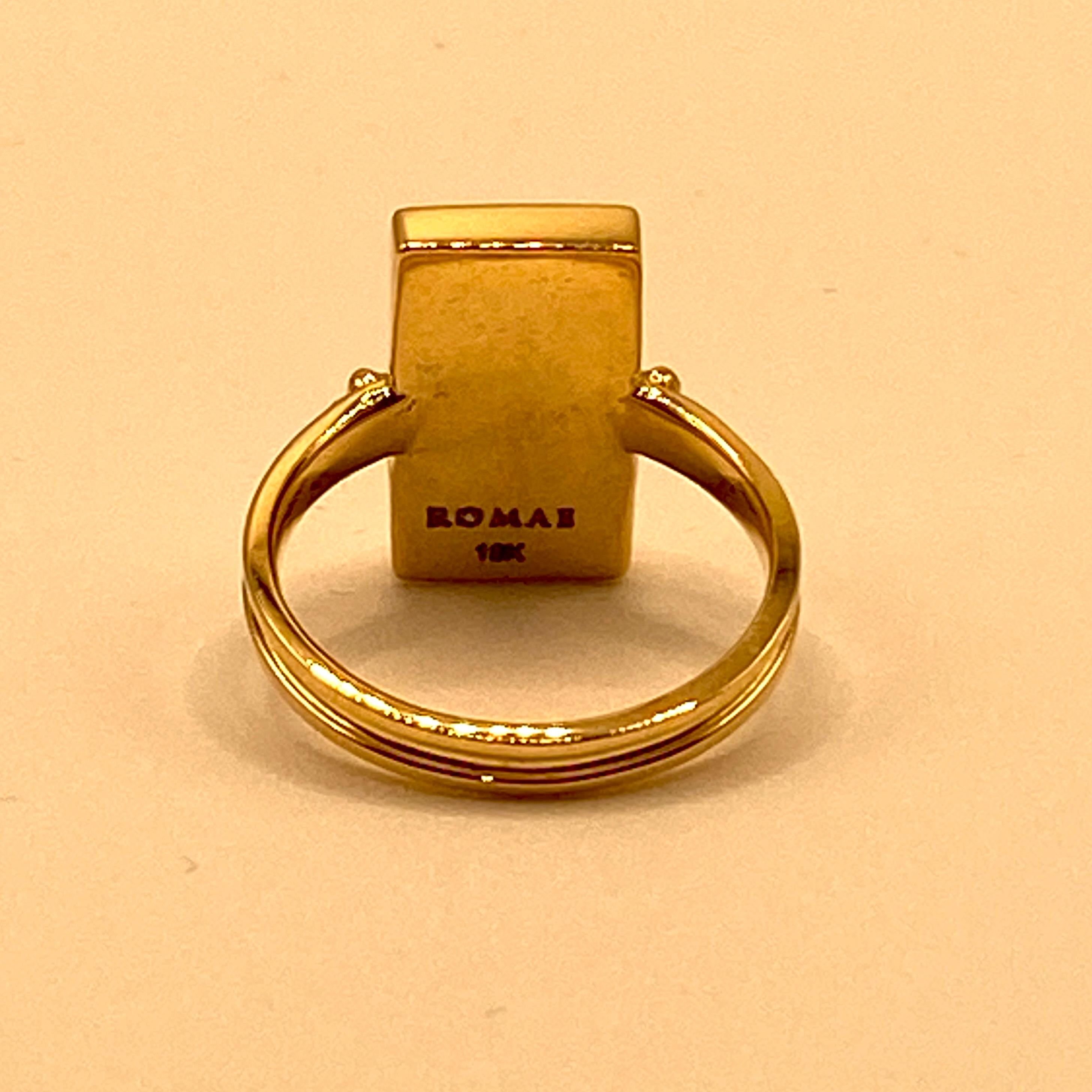 For Sale:  22 Karat Gold Garnet Ring by Romae Jewelry - Inspired by Ancient Designs 2