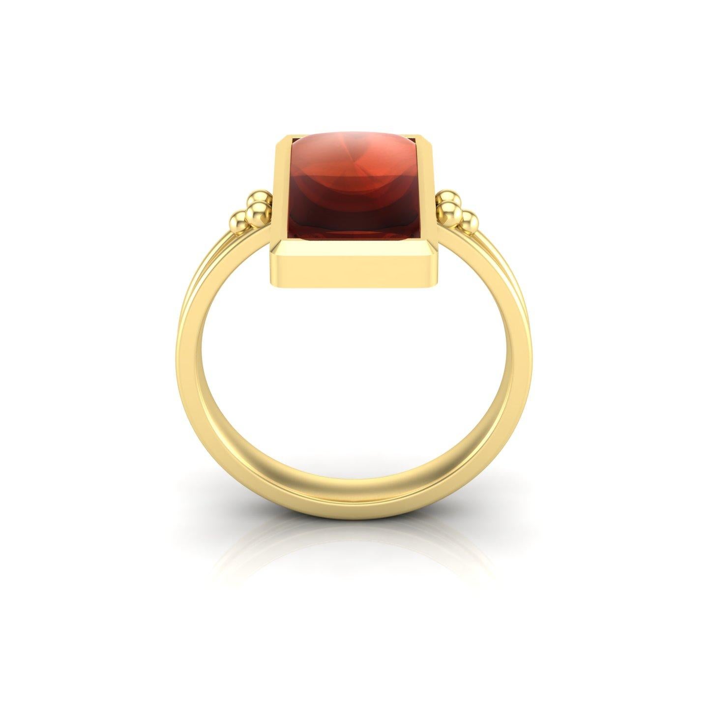 For Sale:  22 Karat Gold Garnet Ring by Romae Jewelry - Inspired by Ancient Designs 7