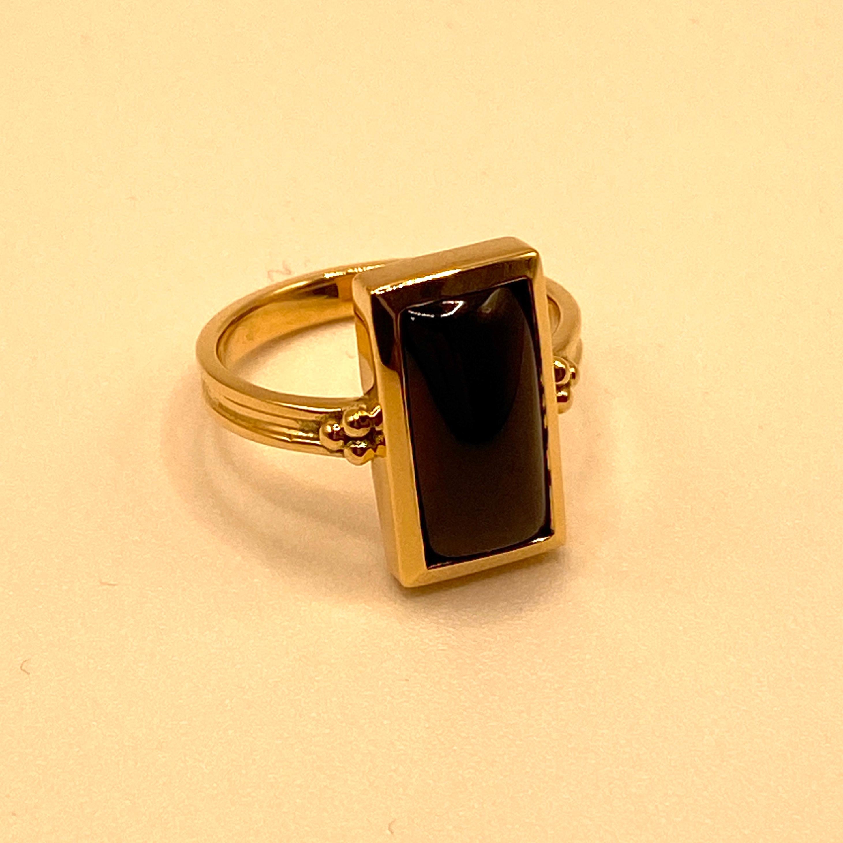 For Sale:  22 Karat Gold Garnet Ring by Romae Jewelry - Inspired by Ancient Designs 3