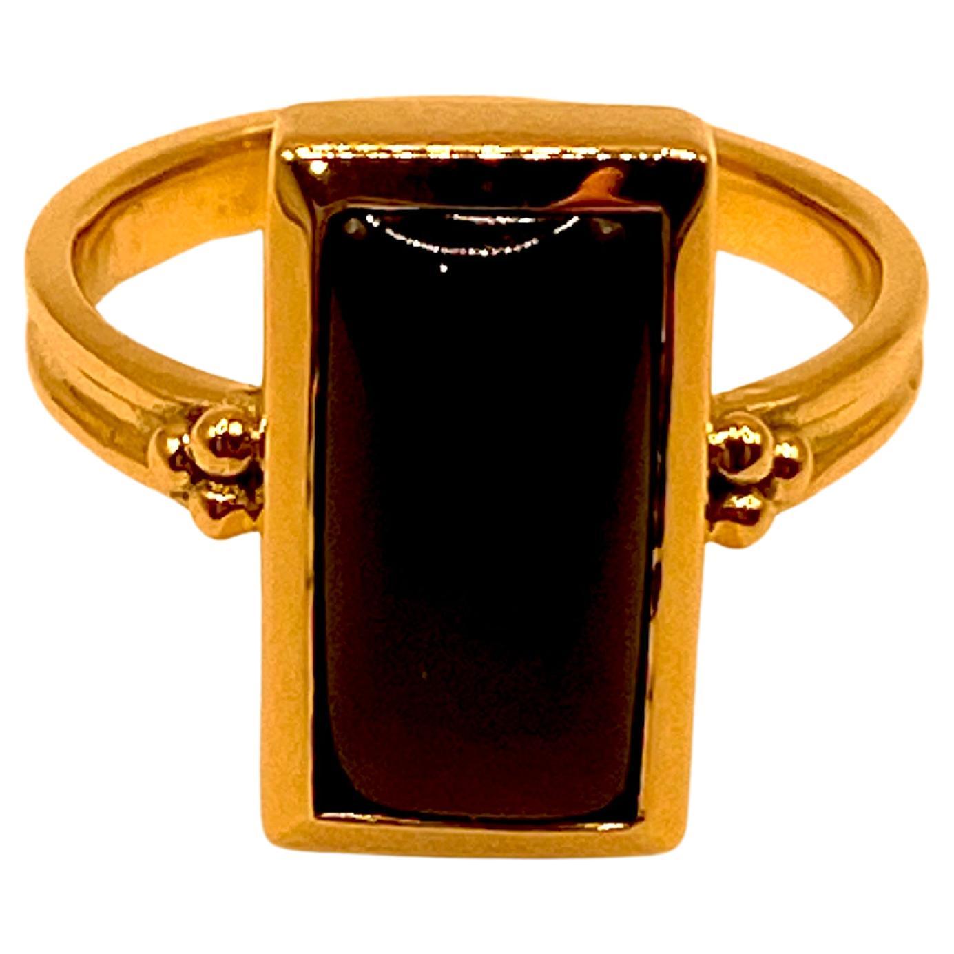 For Sale:  22 Karat Gold Garnet Ring by Romae Jewelry - Inspired by Ancient Designs