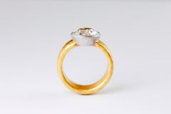 Anillo de oro de 22 quilates con diamante talla antigua engastado en platino 3,01 quilates