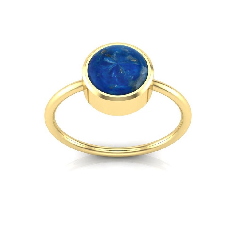 For Sale:  22 Karat Gold Round Cabochon Ring by Romae Jewelry Inspired by Ancient Designs 11