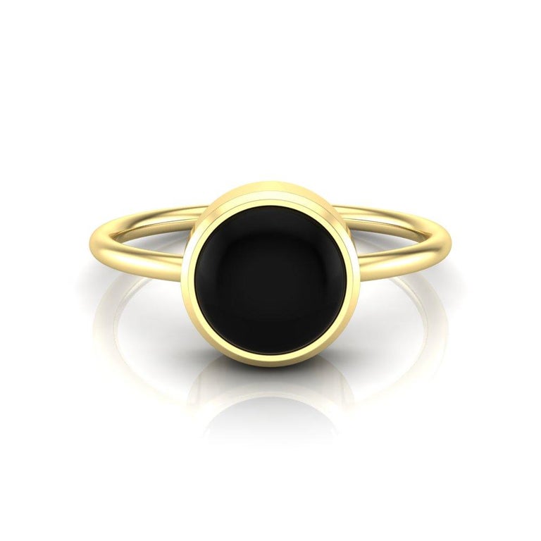 For Sale:  22 Karat Gold Round Cabochon Ring by Romae Jewelry Inspired by Ancient Designs 4