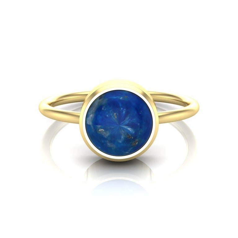 For Sale:  22 Karat Gold Round Cabochon Ring by Romae Jewelry Inspired by Ancient Designs 3