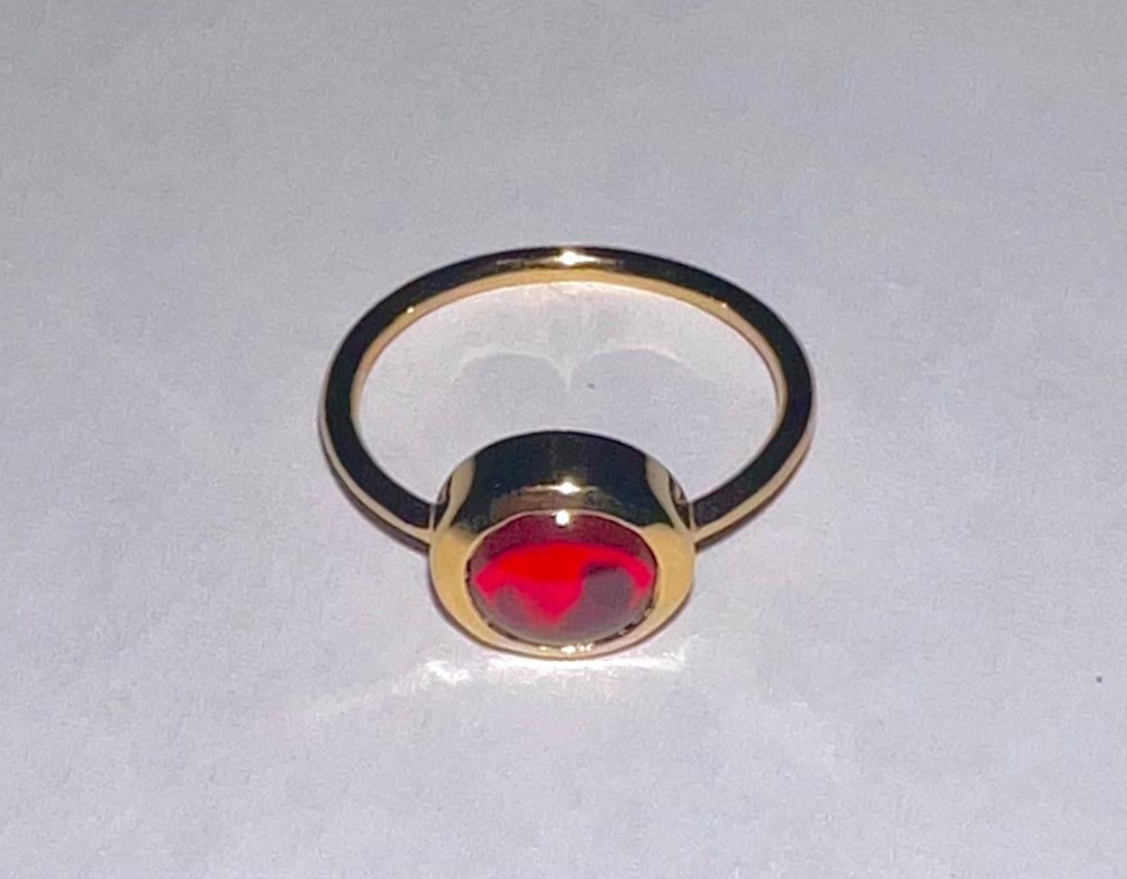 For Sale:  22 Karat Gold Round Garnet Ring 4