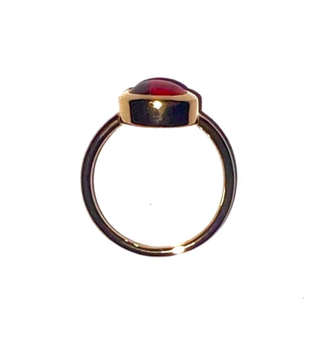Im Angebot: 22 Karat Gold Ring mit rundem Granat () 5