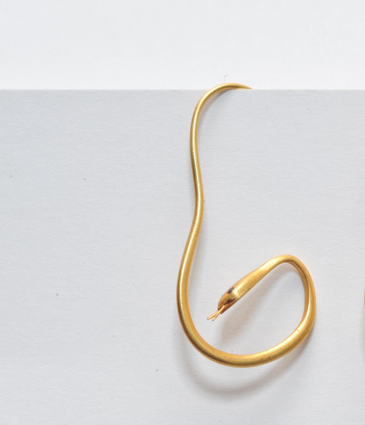 gold snake hoop earrings