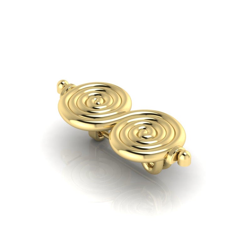 22 Karat Gold Spiral Brooch by Romae Jewelry Inspired by Ancient Designs In New Condition For Sale In Brooklyn, NY