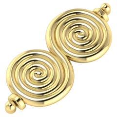 Antique 22 Karat Gold Spiral Brooch by Romae Jewelry Inspired by Ancient Designs