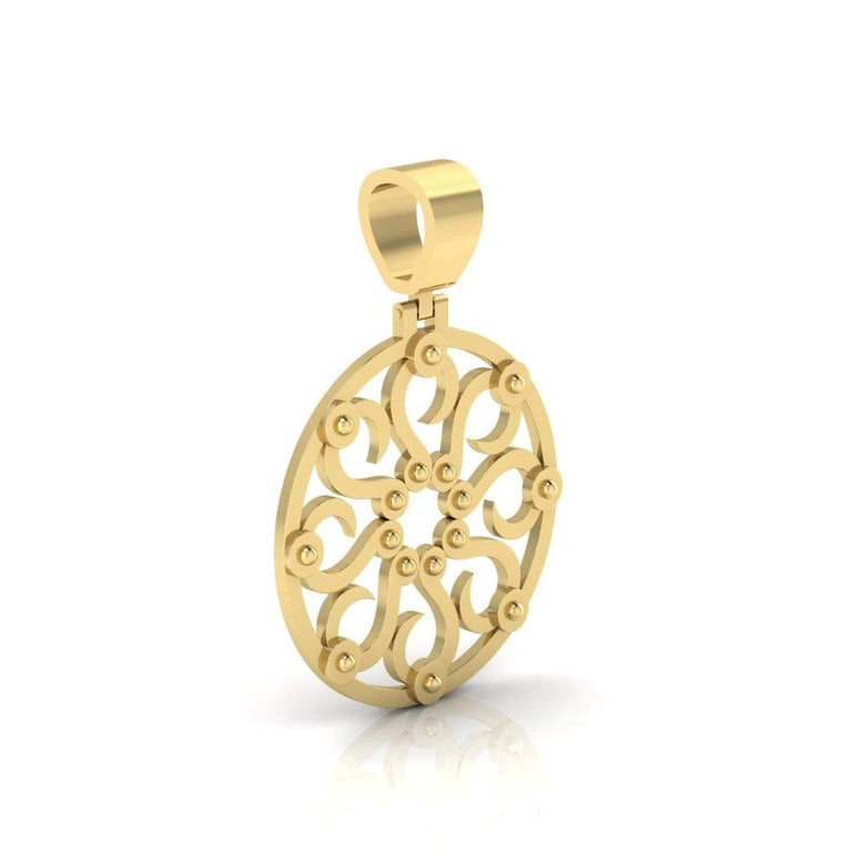 22 Karat Gold Sun Pendant by Romae Jewelry - Inspired by Ancient Roman Designs In New Condition For Sale In Brooklyn, NY